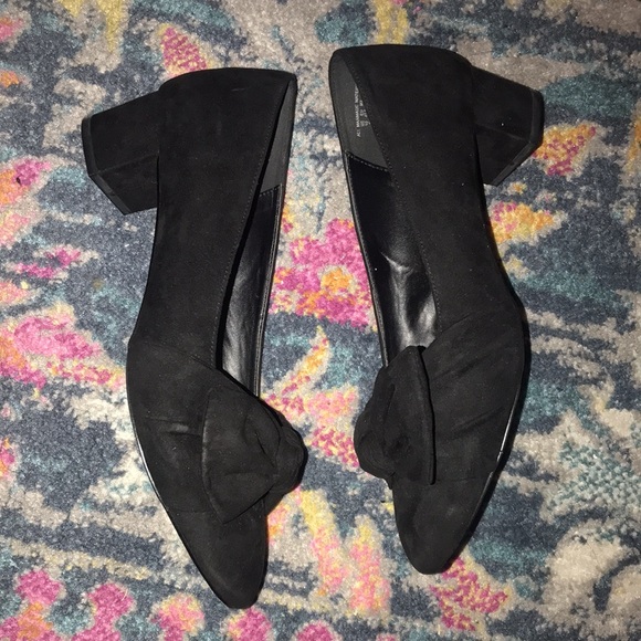 New black short heel shoes with side bow - Picture 5 of 9